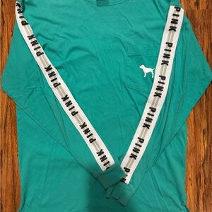 PINK Victoria's Secret Teal Long Sleeve Tee